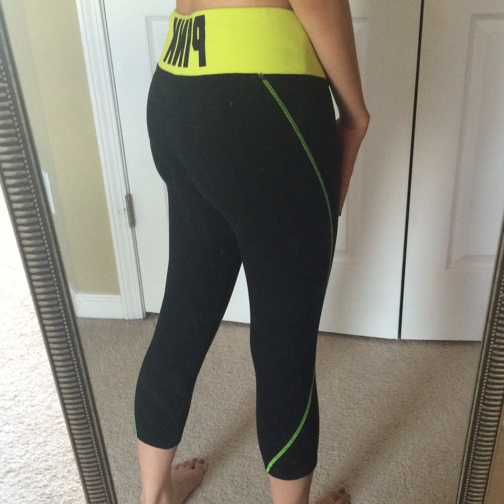 VS PINK Neon Crop Yoga Pants