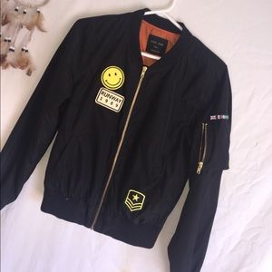 Bomber jacket with stickers and arm pocket (small)