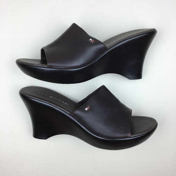 black tommy hilfiger wedges