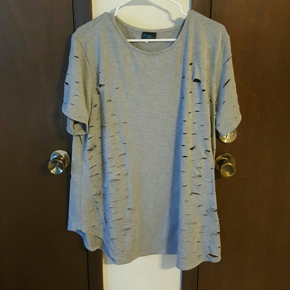 Distressed tunic tee