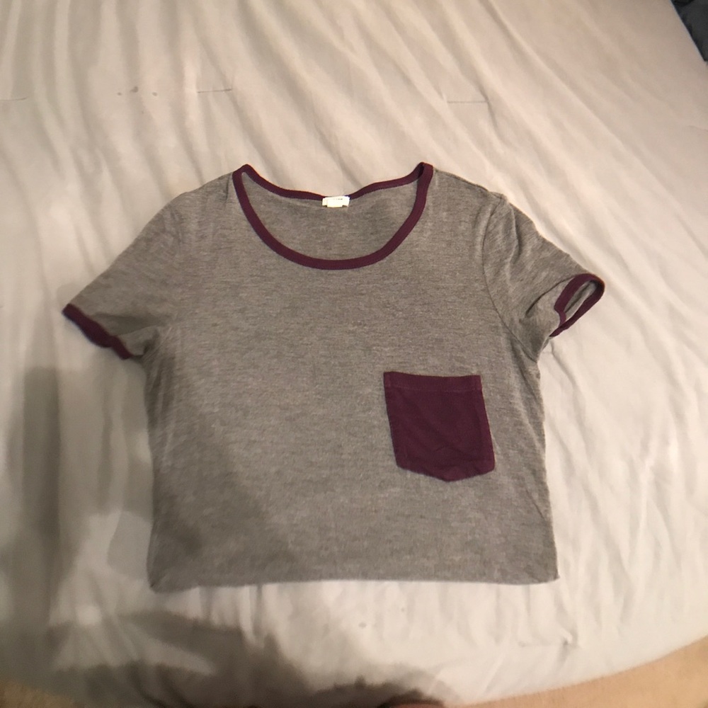 Grey and purple top from garage