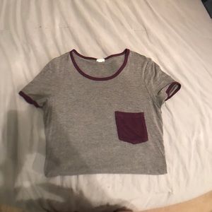 Grey and purple top from garage