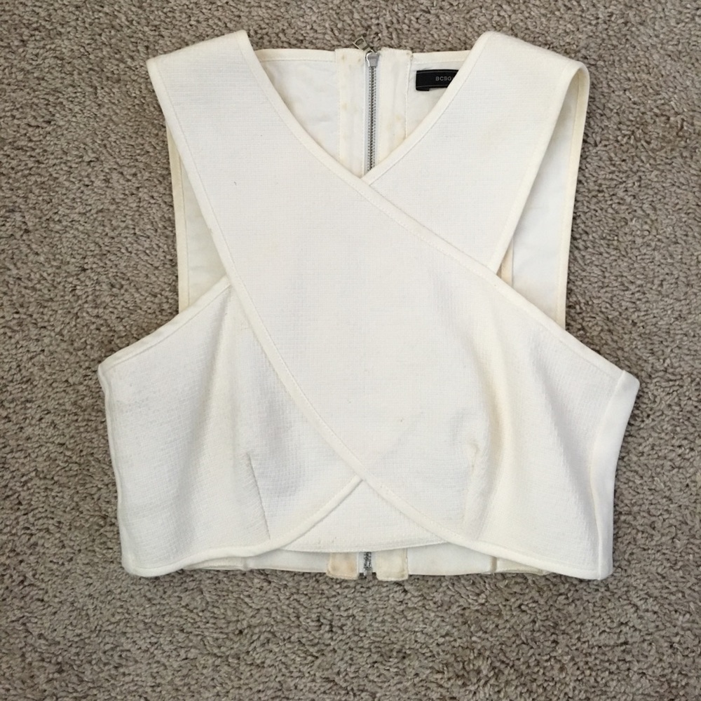 BCBG White Crop Top