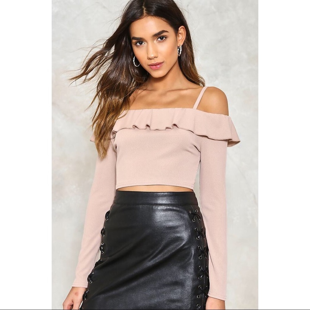 Nasty Gal Ruffle Trim Crop Top