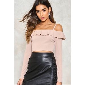 Nasty Gal Ruffle Trim Crop Top