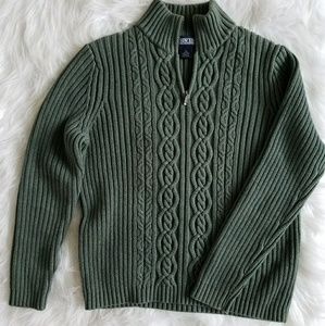 Lands End green turtleneck sweater size S