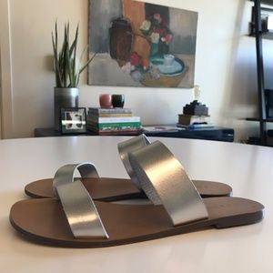 J. Crew - Silver Slide Sandal
