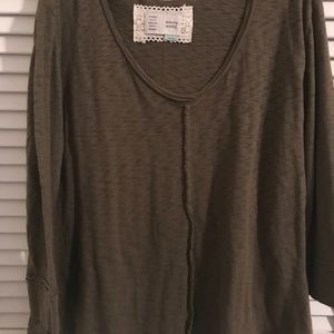 Saturday Sunday Anthropologie 3/4 Sleeves Top
