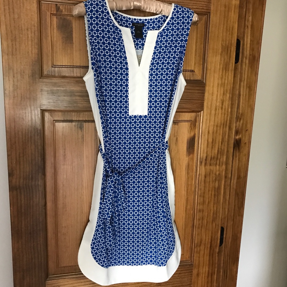 Ann Taylor Blue and White Dress