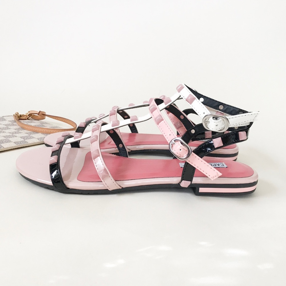 🌷Pink Pastel Multi Color Studded Gladiator Sandal - Picture 1 of 2