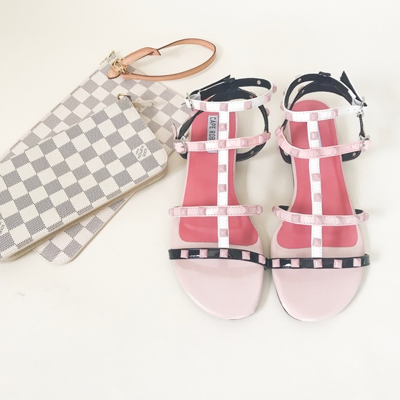 🌷Pink Pastel Multi Color Studded Gladiator Sandal - Picture 2 of 2