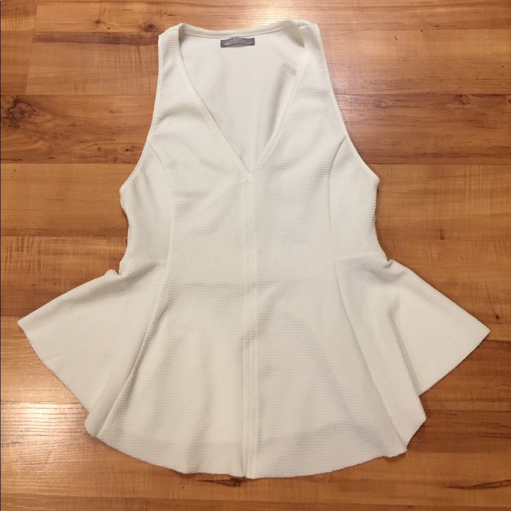 Zara white peplum top