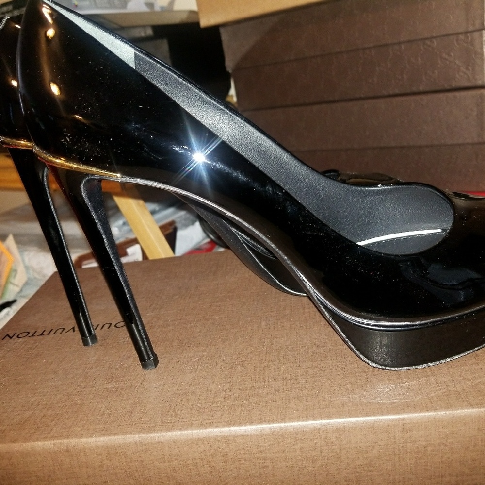 LOUIS VUITTON EYELINE OPEN TOE PUMPS SZ 42 - Picture 5 of 5