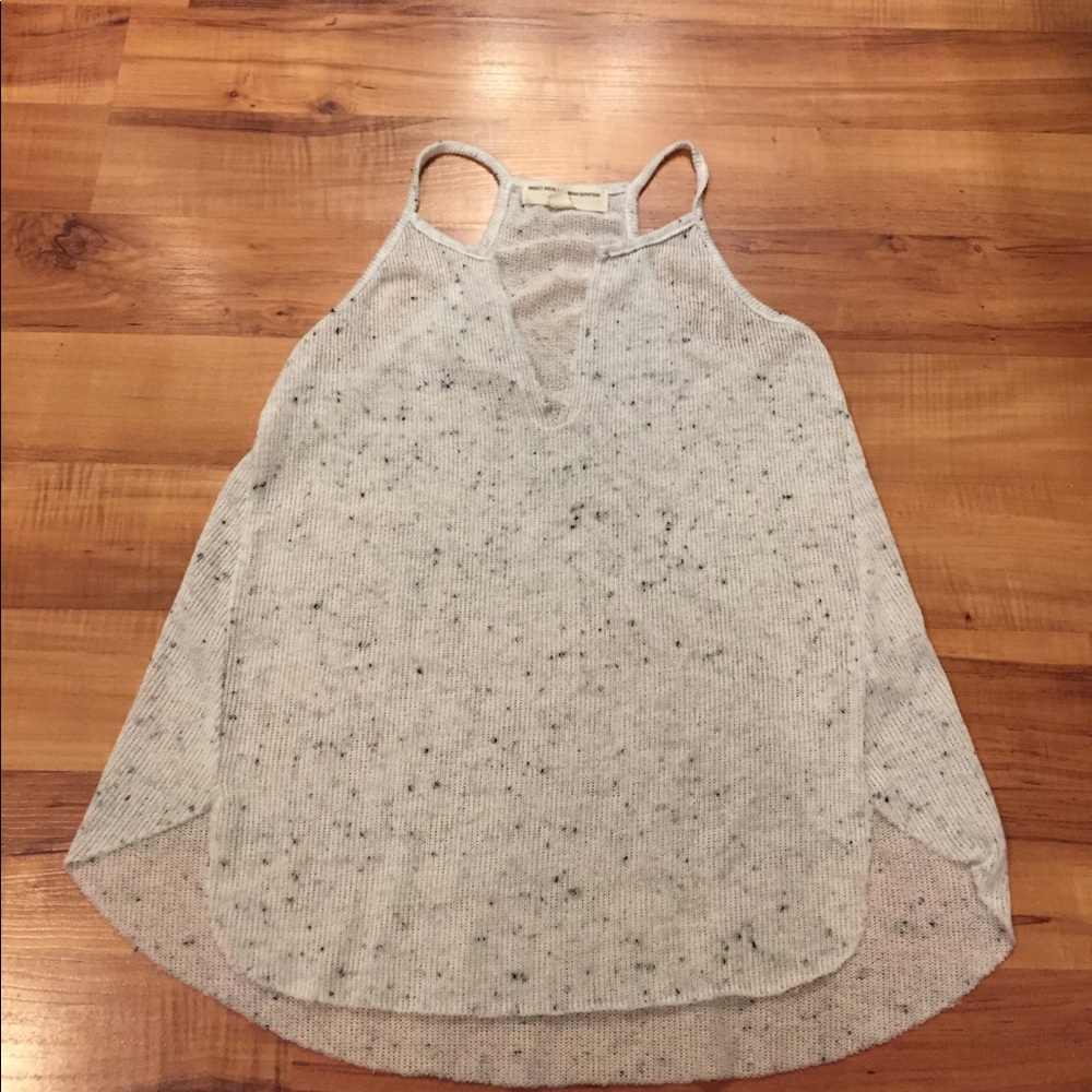 Black and white speckled tank