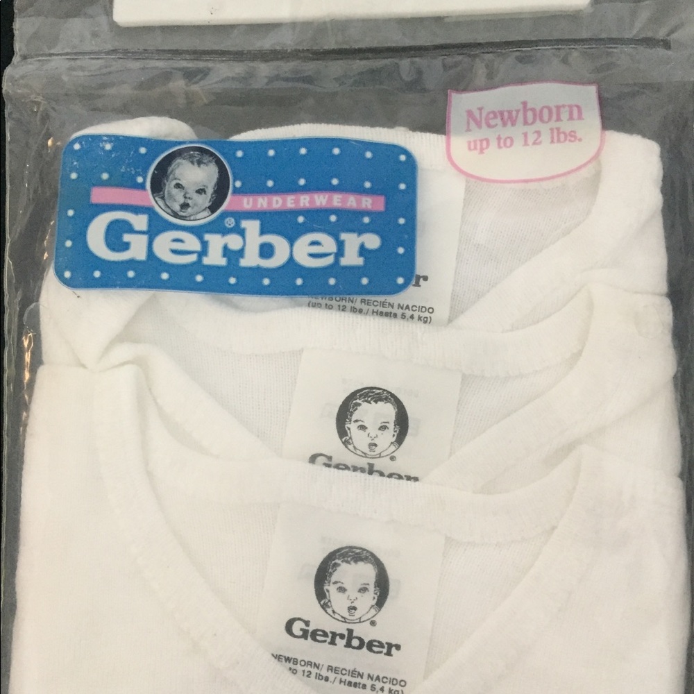 Gerber newborn  onsies w/side snap buttons.