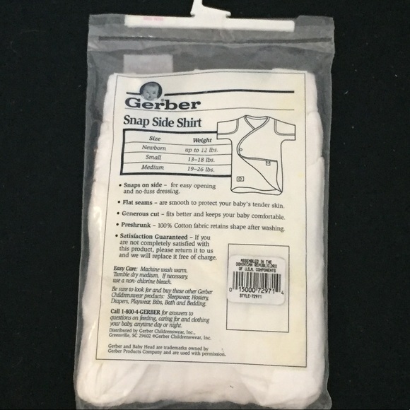 Gerber newborn  onsies w/side snap buttons. - Picture 3 of 6