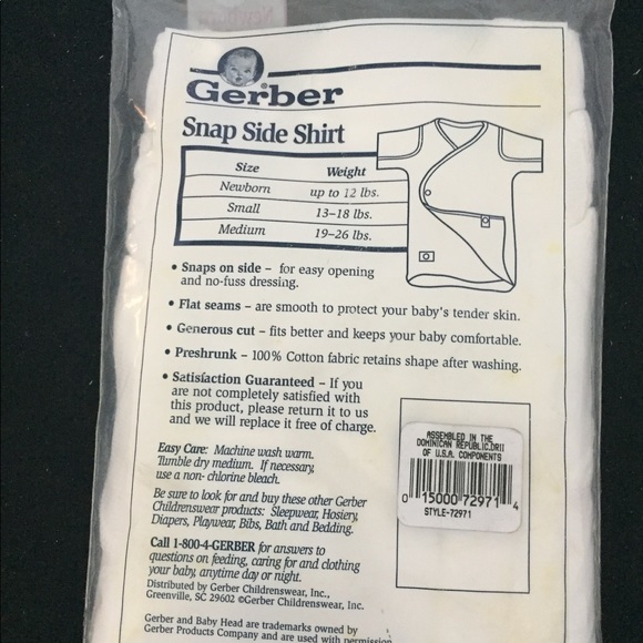 Gerber newborn  onsies w/side snap buttons. - Picture 4 of 6
