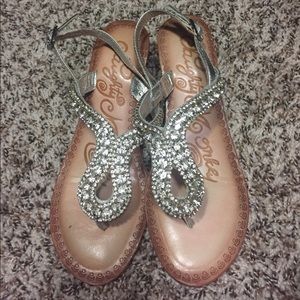 Naughty monkey kitten heel wedges