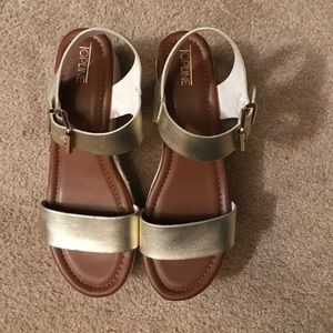 Gold Espadrille platform sandals