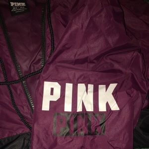 Maroon Victoria's Secret PINK HalfZip Windbreaker