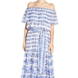 Eliza J Off the Shoulder Floor Length Gown