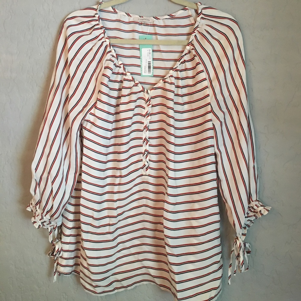 41 Hawthorne Filippo Tie Cuff Blouse, NWT