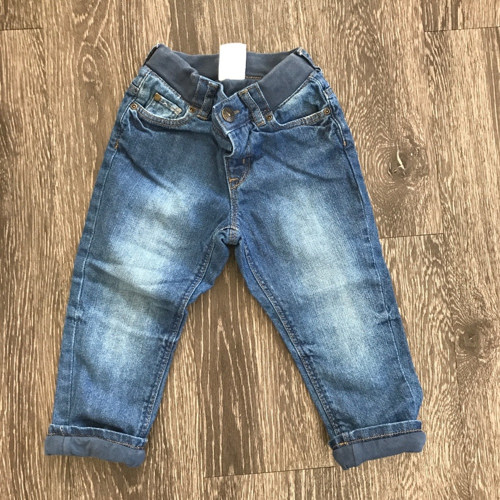🍂H & M 1 1/2- 2yr denim pant with knit lining 🍂