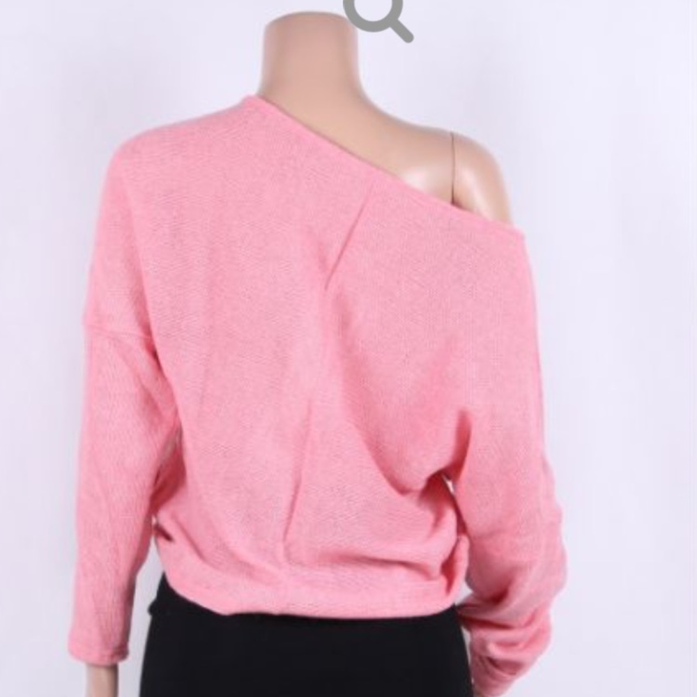 Millennial Pink Off Shoulder Sweater Shirt *Last 1 - Picture 5 of 7
