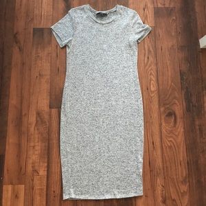 Gray Knit Bodycon Tshirt Dress