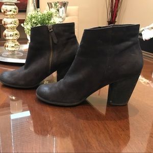 Black suede booties