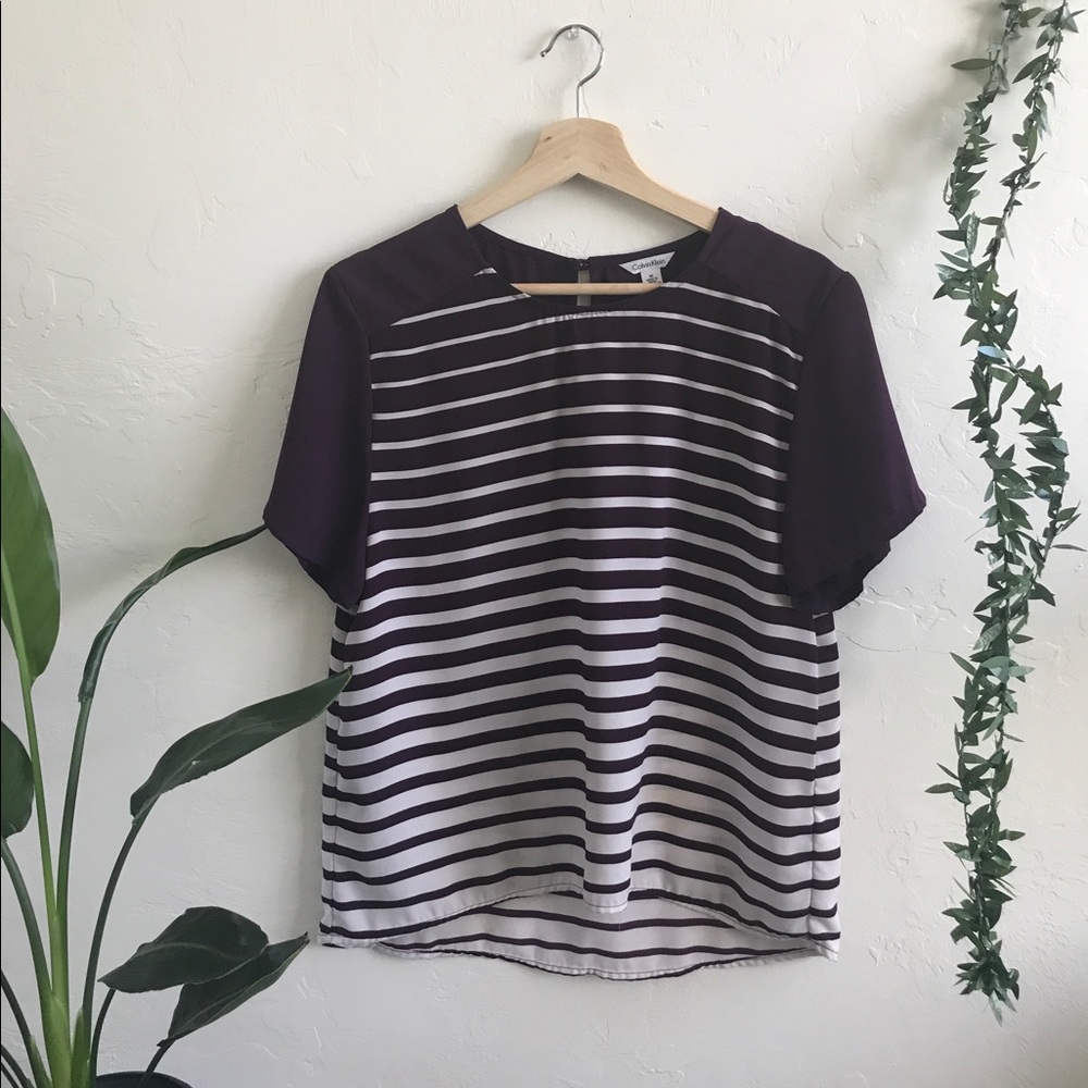 Calvin Klein fall striped blouse