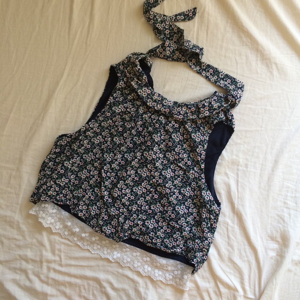 Floral high neck top