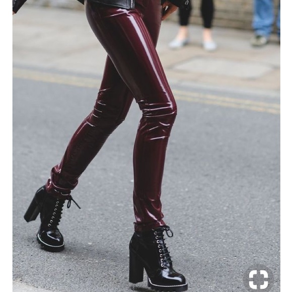 Ann Taylor Pants - Burgundy Faux Leather Pants