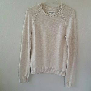 A&F oatmeal crew neck knit sweater