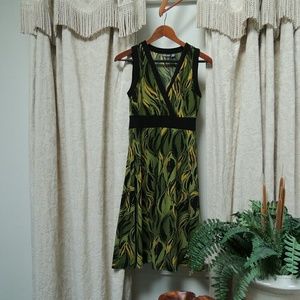 Sleeveless V neck midi dress