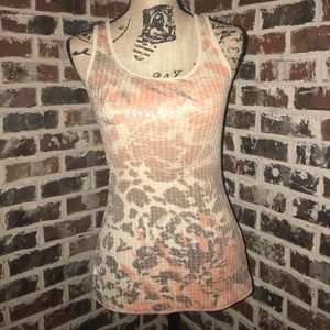 (M) Tiger Print Sequin Almost Famous Tank Top