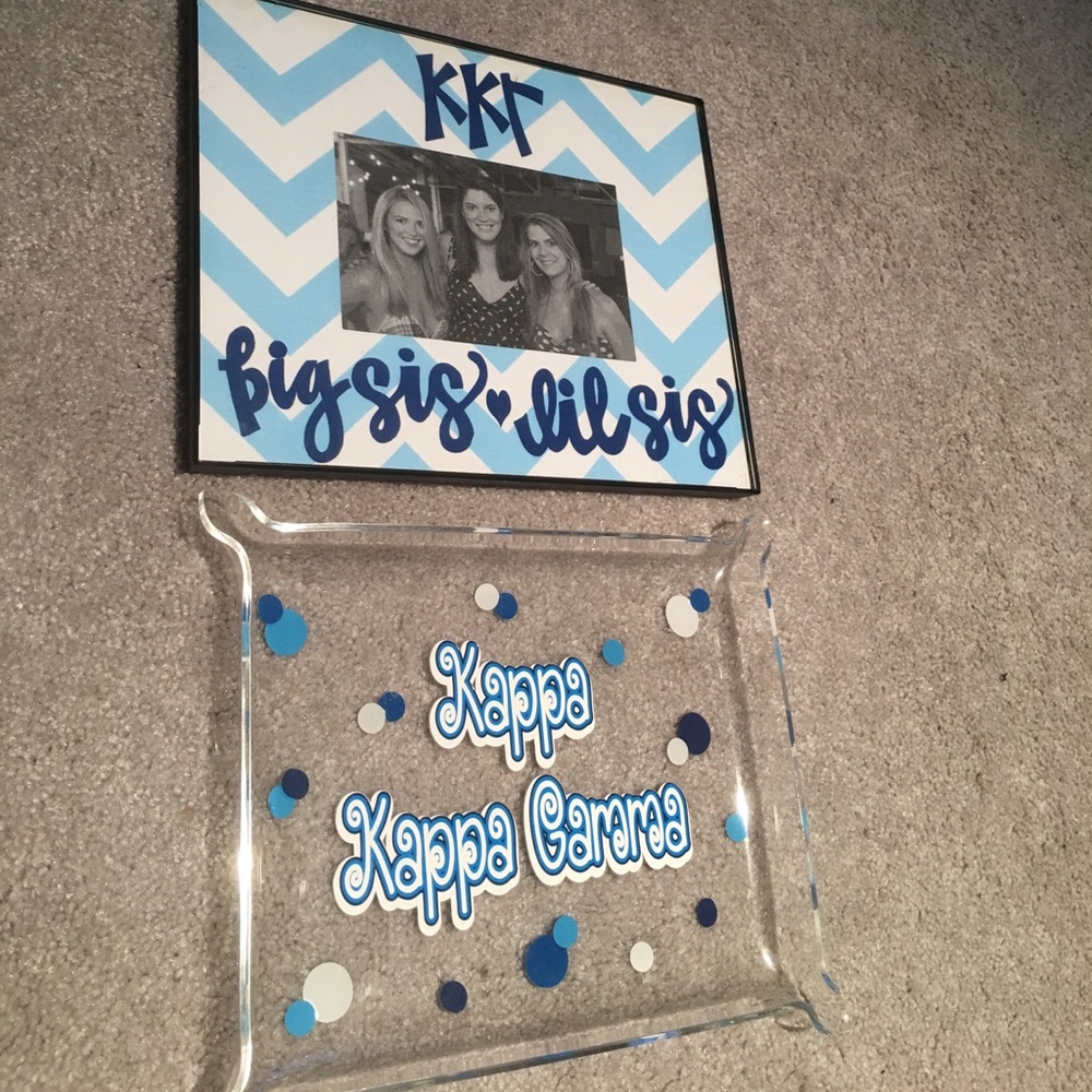 Kappa Kappa Gamma KKG frame and jewelry tray