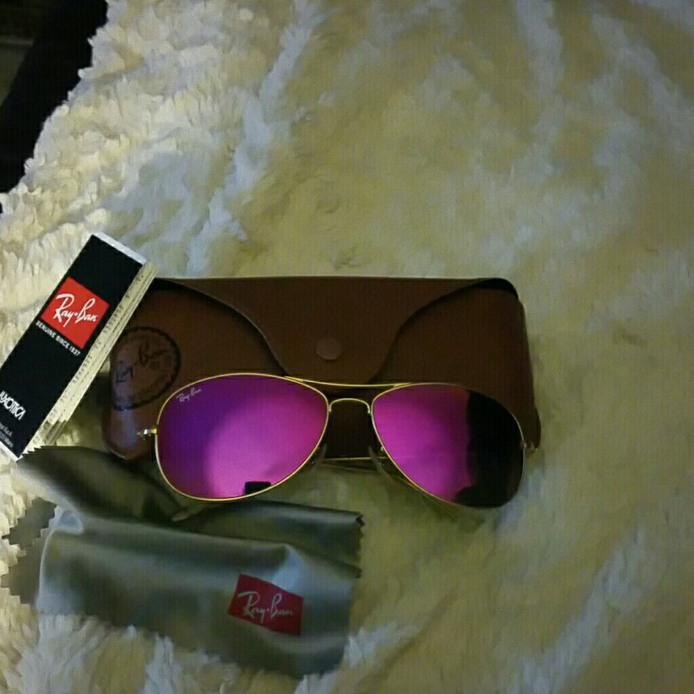 AUTH. PINK RAYBAN AVIATORS