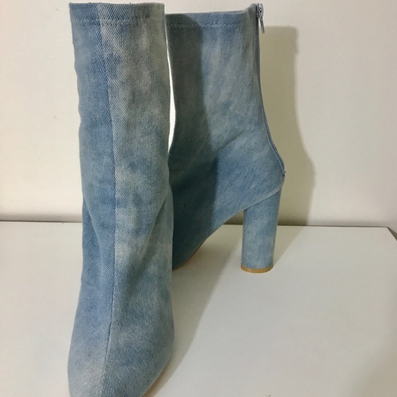 Denim Bootie Heels - Picture 2 of 4