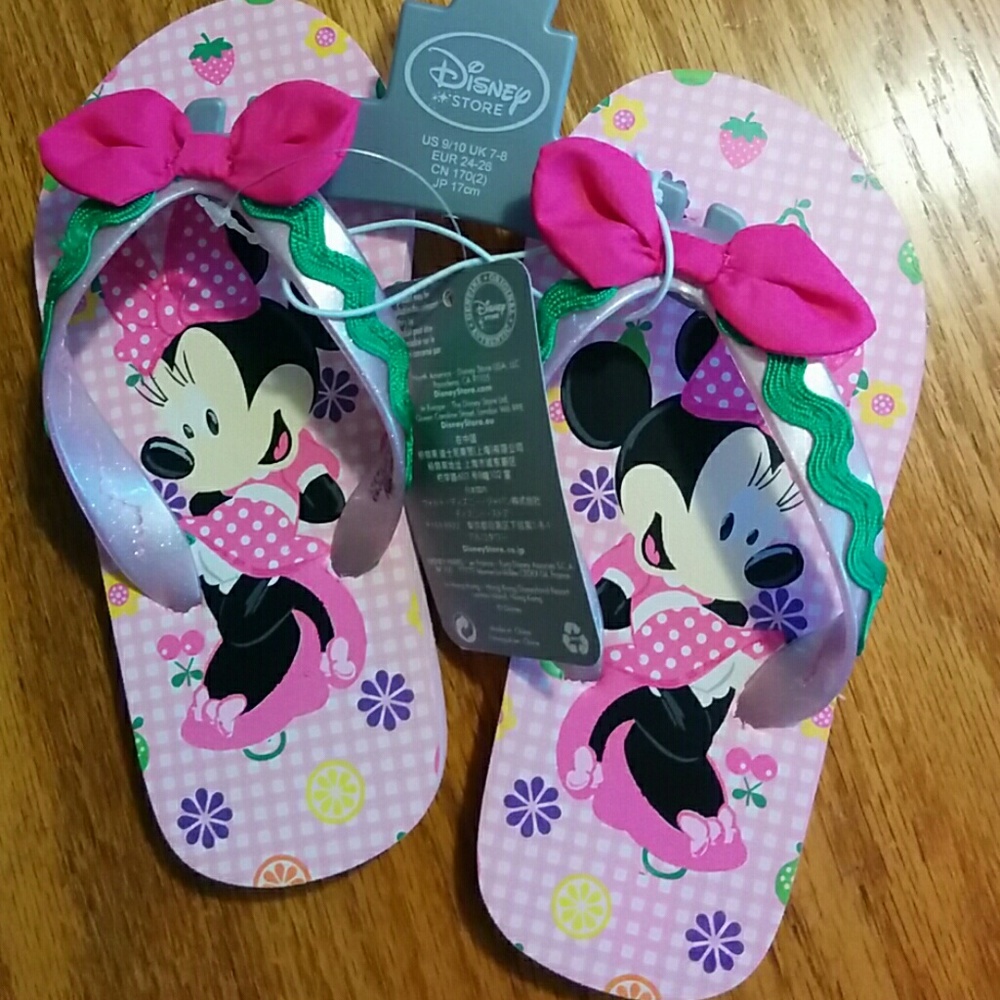 Disney Store Minnie Mouse flip flops