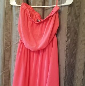 Express Pink Strapless Dress