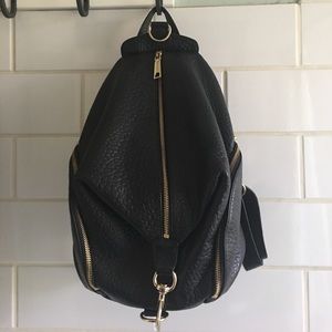Rebecca Minkoff Black Pebbled Leather Backpack