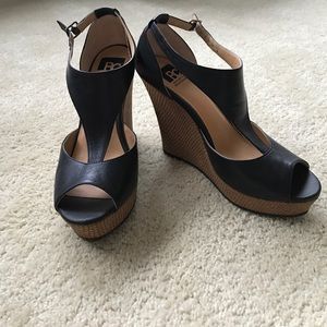 Black & Brown Wedge Sandal