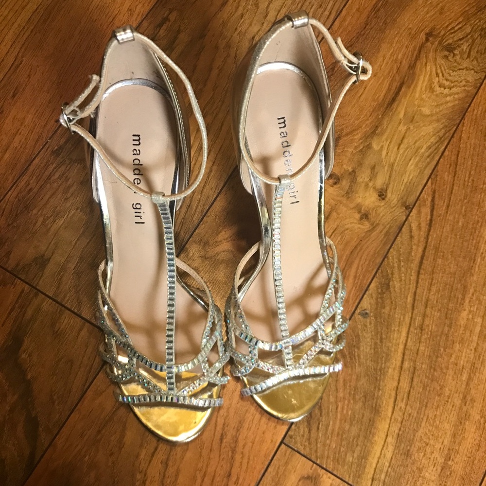Silver formal shoes