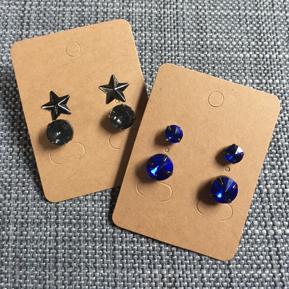 Blue & Gray Earring Set