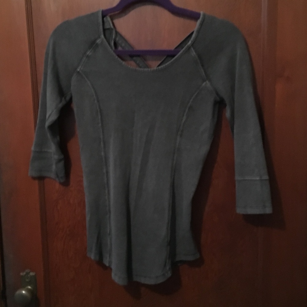 Free people 3/4 sleeve open back top