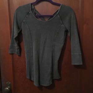 Free people 3/4 sleeve open back top