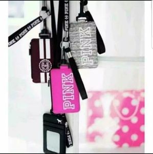 VS PINK:LANYARD W/ ID HOLDER (grey)