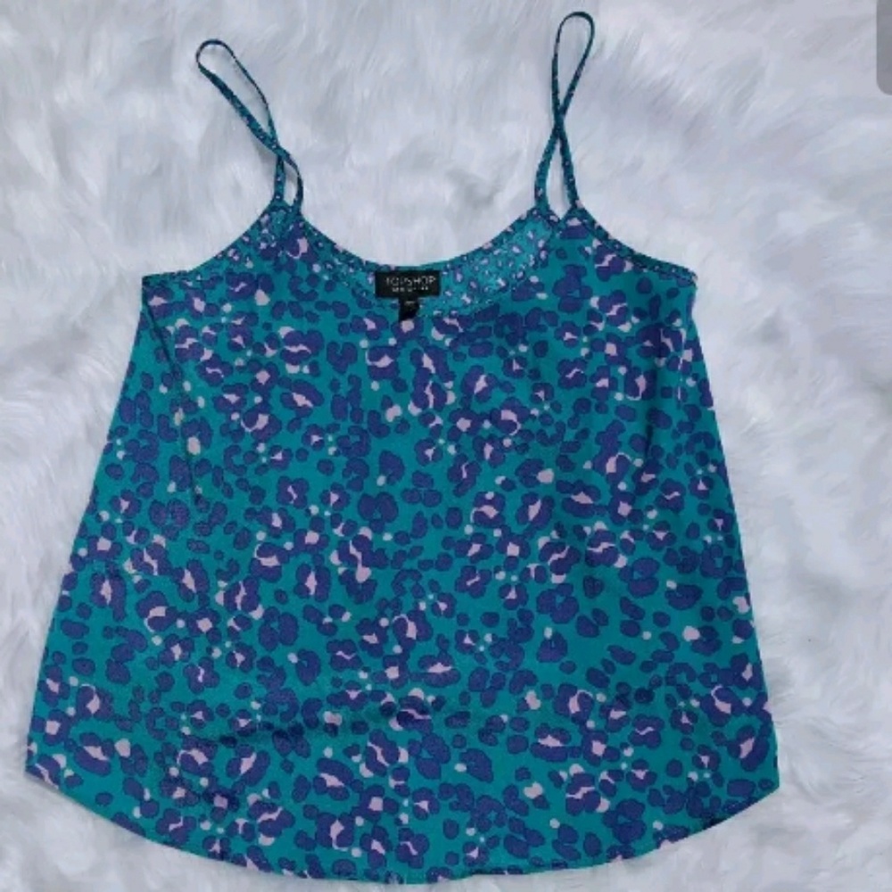 TOPSHOP Womens Leopard Print Cami Blouse