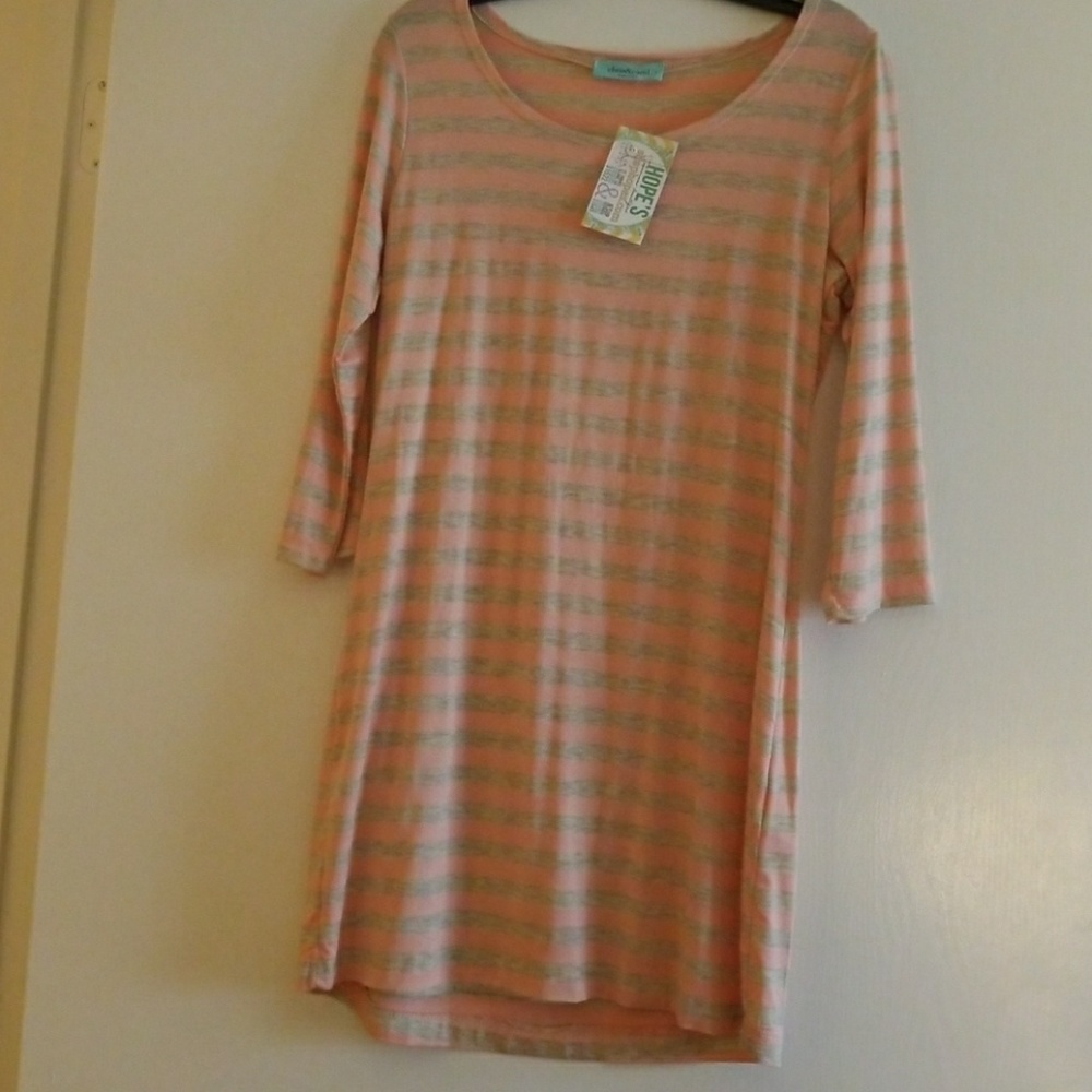 Oatmeal and pink dress